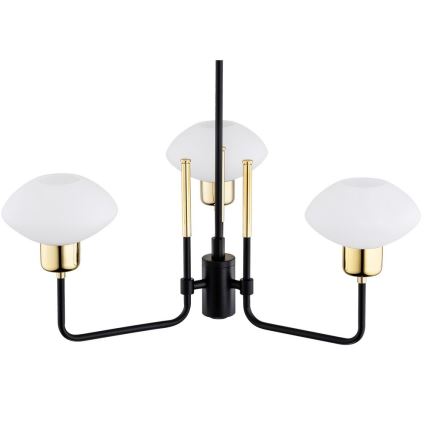 Argon 6166 - Lámpara de techo sobre poste RAVELLO 3xE14/15W/230V negro/dorado