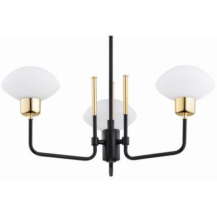 Argon 6166 - Lámpara de techo sobre poste RAVELLO 3xE14/15W/230V negro/dorado