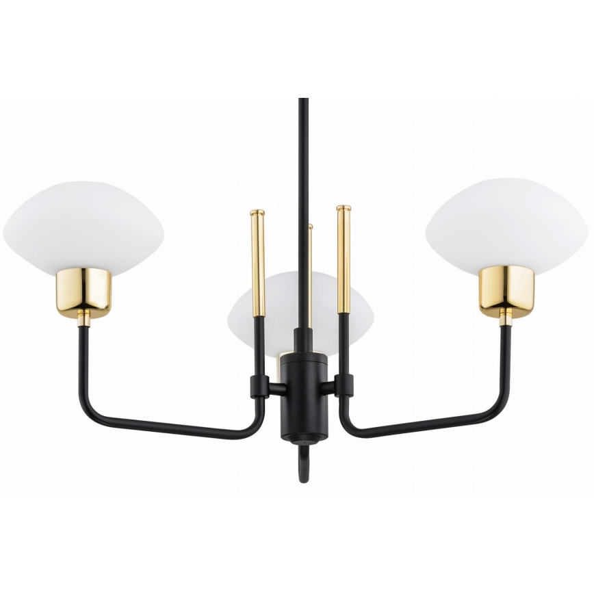 Argon 6166 - Lámpara de techo sobre poste RAVELLO 3xE14/15W/230V negro/dorado