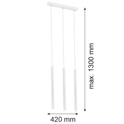 Argon 6178 - Lámpara colgante con cable ETNA 3xG9/6W/230V blanca