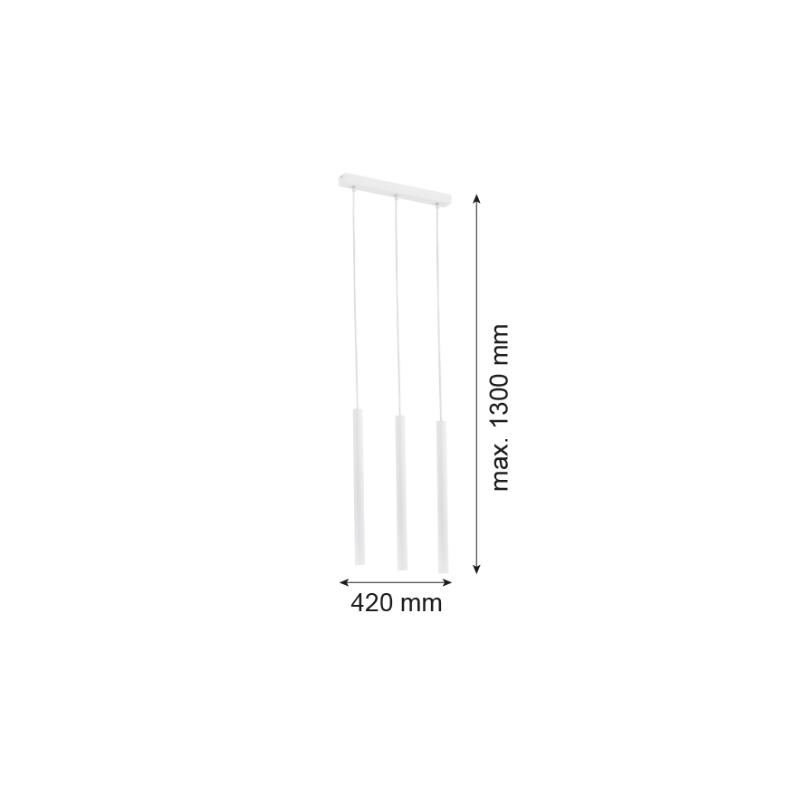 Argon 6178 - Lámpara colgante con cable ETNA 3xG9/6W/230V blanca