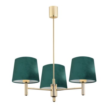 Argon 6192 - Lámpara colgante en barra PONTE 3xE27/15W/230V verde/latón