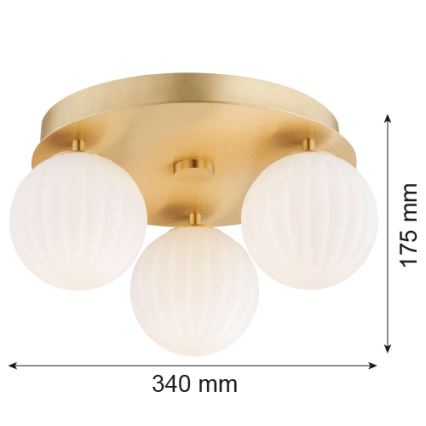 Argon 6305 - Plafón PALOMA 3xE14/7W/230V dorado/blanco