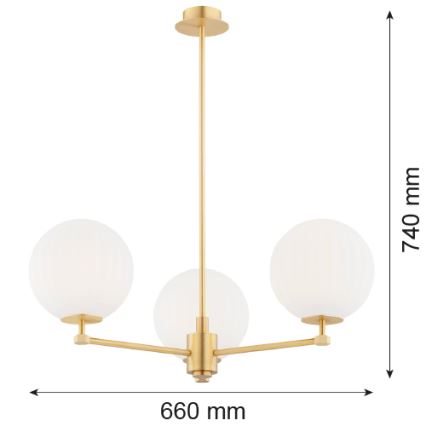 Argon 6307 - Lámpara colgante PALOMA 3xE14/7W/230V dorado/blanco