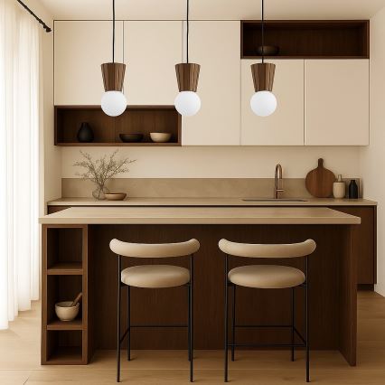 Argon 6358 - Lámpara colgante para baño VOLANTE con cable, 3xG9/6W/230V, IP44, marrón