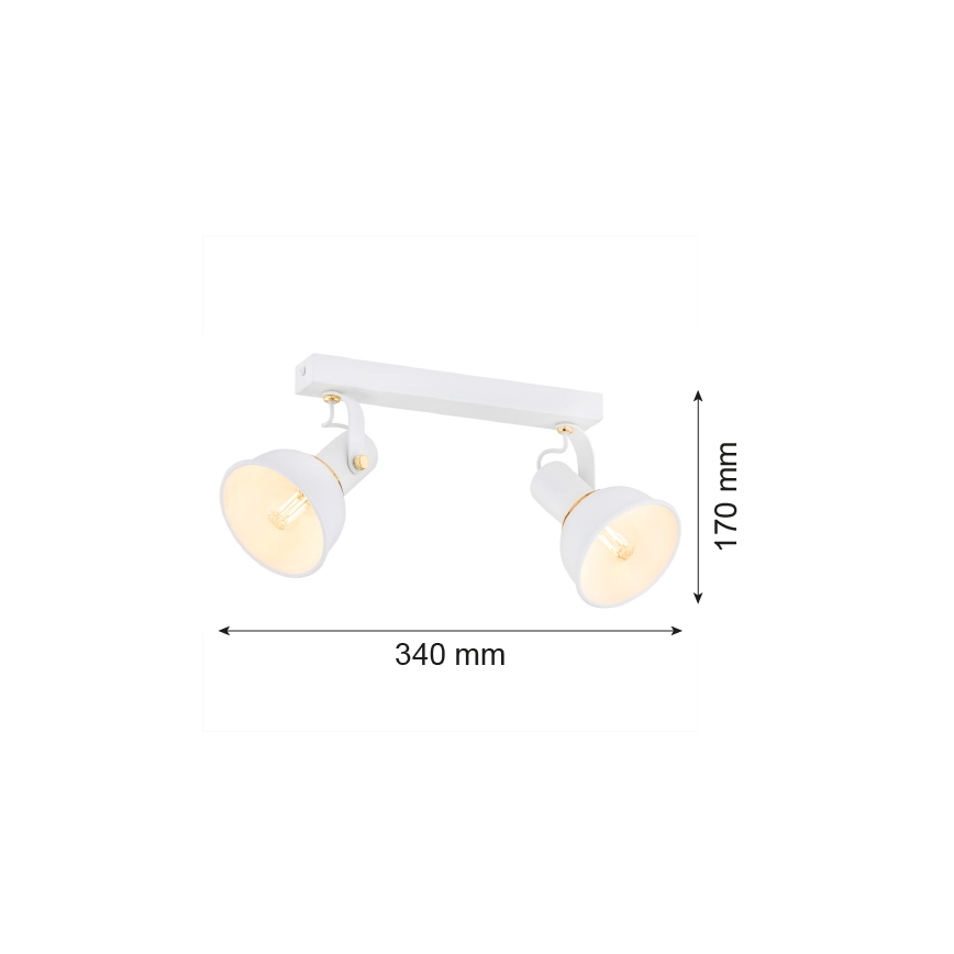 Argon 7036 - Foco TWIST 2xE14/7W/230V blanco/dorado