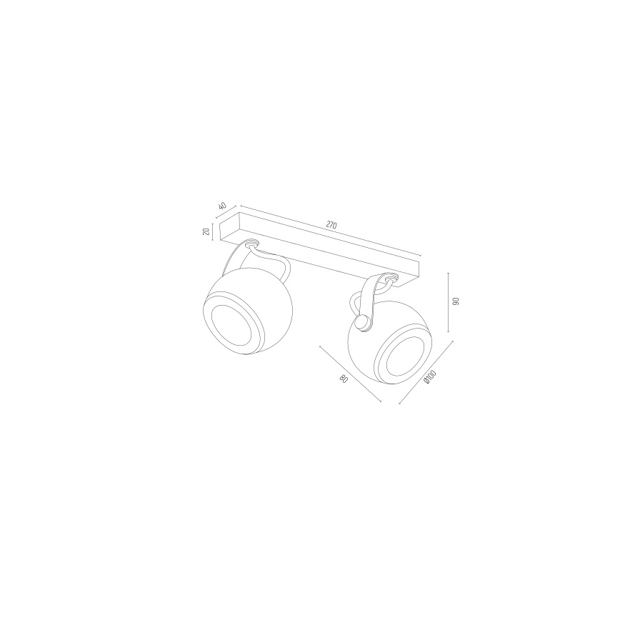 Argon 7039 - Foco KOS PLUS 2xGU10/5W/230V negro/dorado