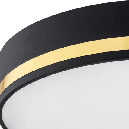 Argon 7041 - Plafón AMORE 2xE27/15W/230V diá. 35 cm negro/dorado