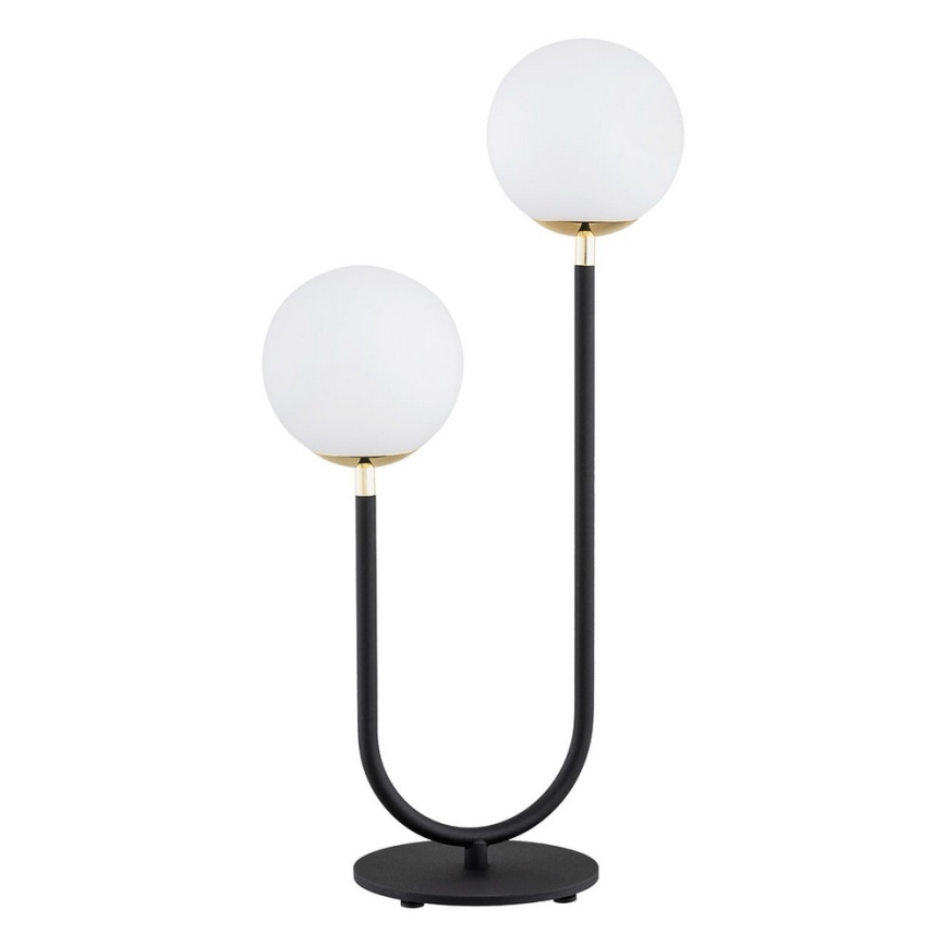 Argon 7072 - Lámpara de mesa FERRONE 2xE14/7W/230V negro/blanco/dorado