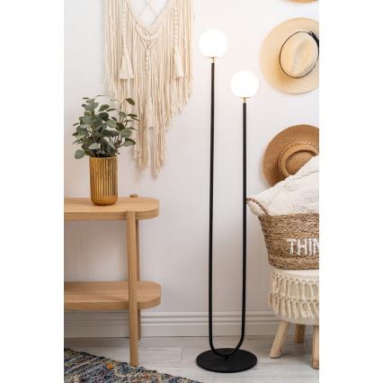 Argon 7073 - Lámpara de pie FERRONE 2xE14/7W/230V negro/blanco/dorado