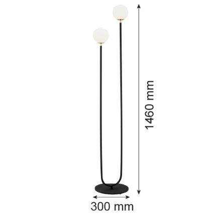 Argon 7073 - Lámpara de pie FERRONE 2xE14/7W/230V negro/blanco/dorado