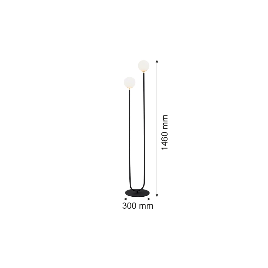 Argon 7073 - Lámpara de pie FERRONE 2xE14/7W/230V negro/blanco/dorado