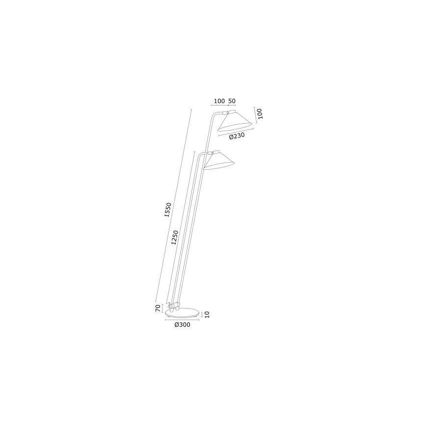 Argon 7075 - Lámpara de pie GABIAN 2xE27/15W/230V negro