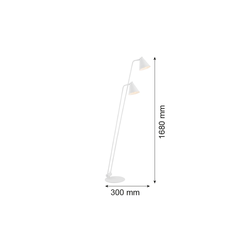 Argon 7076 - Lámpara de pie AVALONE 2xE27/15W/230V blanco