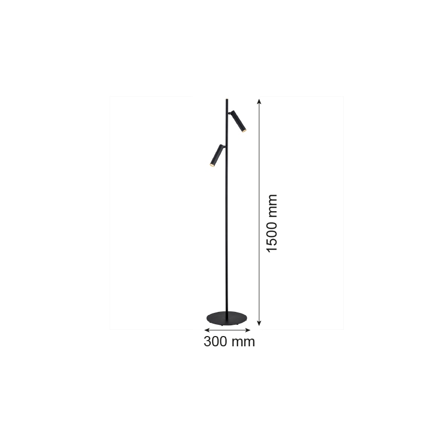 Argon 7082 - Lámpara de pie TORRE 2xG9/6W/230V negro
