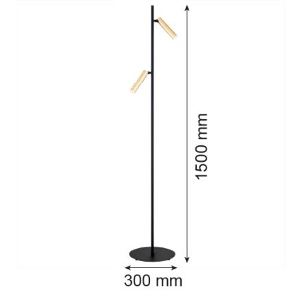 Argon 7083 - Lámpara de pie TORRE 2xG9/6W/230V negro/latón