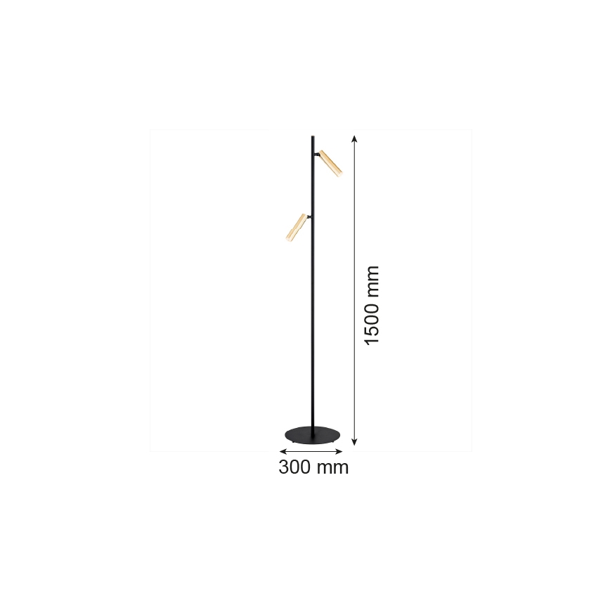 Argon 7083 - Lámpara de pie TORRE 2xG9/6W/230V negro/latón