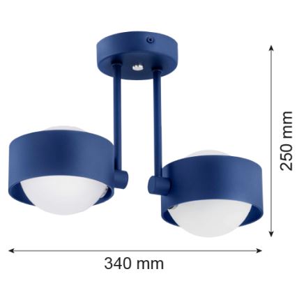 Argon 7090 - Lámpara colgante MASSIMO PLUS 2xG9/6W/230V azul
