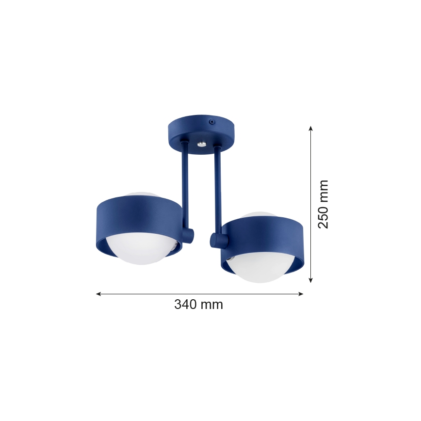 Argon 7090 - Lámpara colgante MASSIMO PLUS 2xG9/6W/230V azul