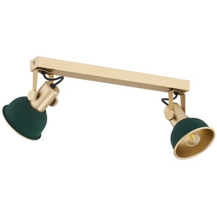 Argon 7143 - Foco LENORA 2xE14/7W/230V dorado/verde