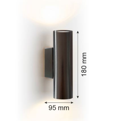 Argon 7231 - Aplique MITOS PLUS 2xGU10/5W/230V negro