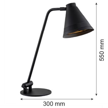 Argon 8002 - Lámpara de mesa AVALONE 1xE27/15W/230V negro