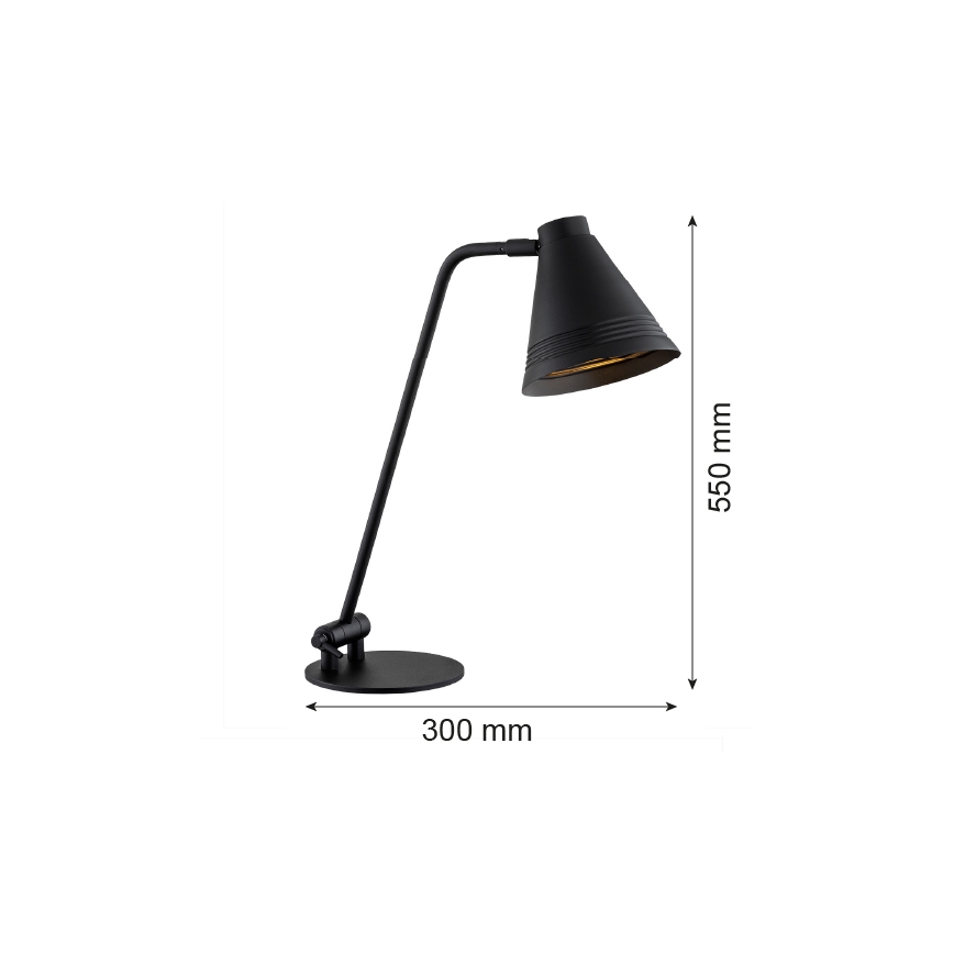 Argon 8002 - Lámpara de mesa AVALONE 1xE27/15W/230V negro