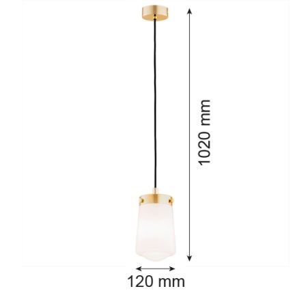 Argon 8004 - Lámpara colgante PASADENA 1xE27/15W/230V dorado/blanco