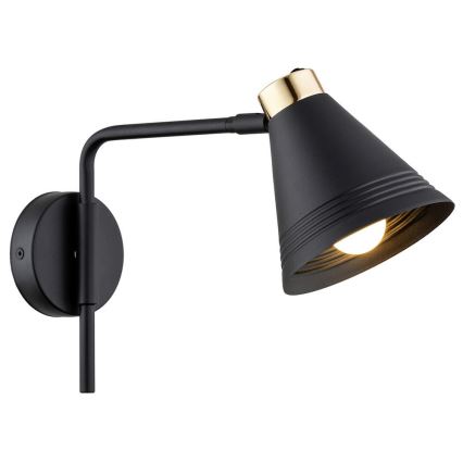 Argon 8008 - Aplique AVALONE 1xE27/15W/230V 34 cm negro/dorado