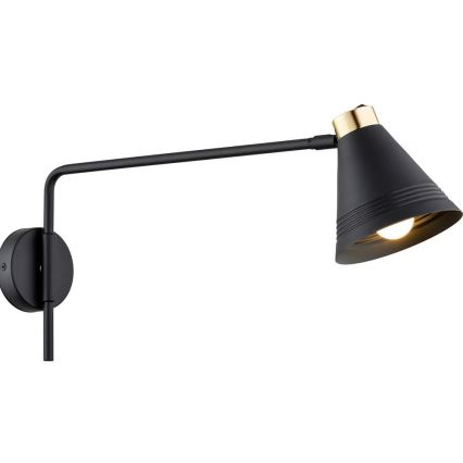 Argon 8009 - Aplique AVALONE 1xE27/15W/230V 57 cm negro/dorado