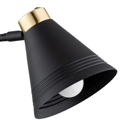 Argon 8009 - Aplique AVALONE 1xE27/15W/230V 57 cm negro/dorado