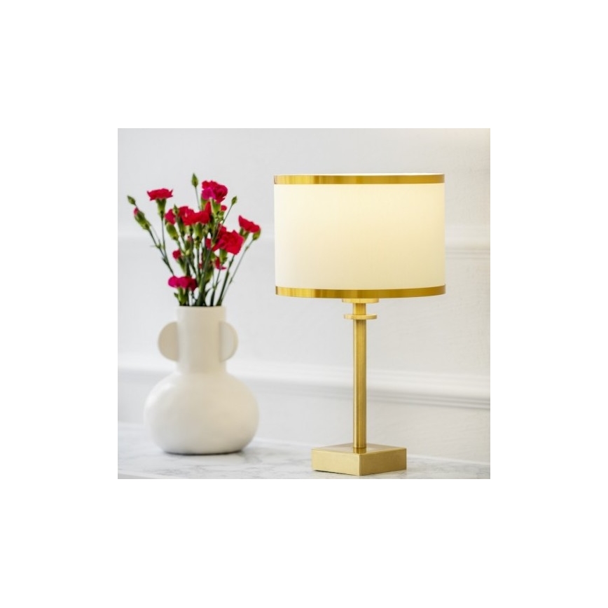 Argon 8029 - Lámpara de mesa ABBANO 1xE27/15W/230V latón/blanco