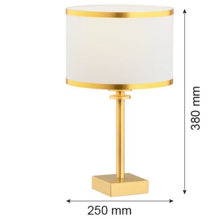 Argon 8029 - Lámpara de mesa ABBANO 1xE27/15W/230V latón/blanco
