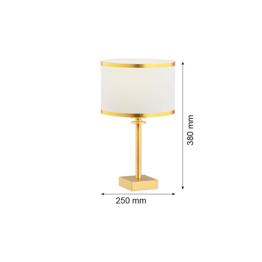 Argon 8029 - Lámpara de mesa ABBANO 1xE27/15W/230V latón/blanco