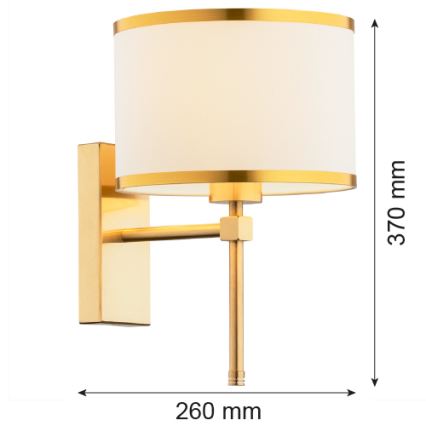 Argon 8033 - Aplique ABBANO 1xE27/15W/230V latón/blanco