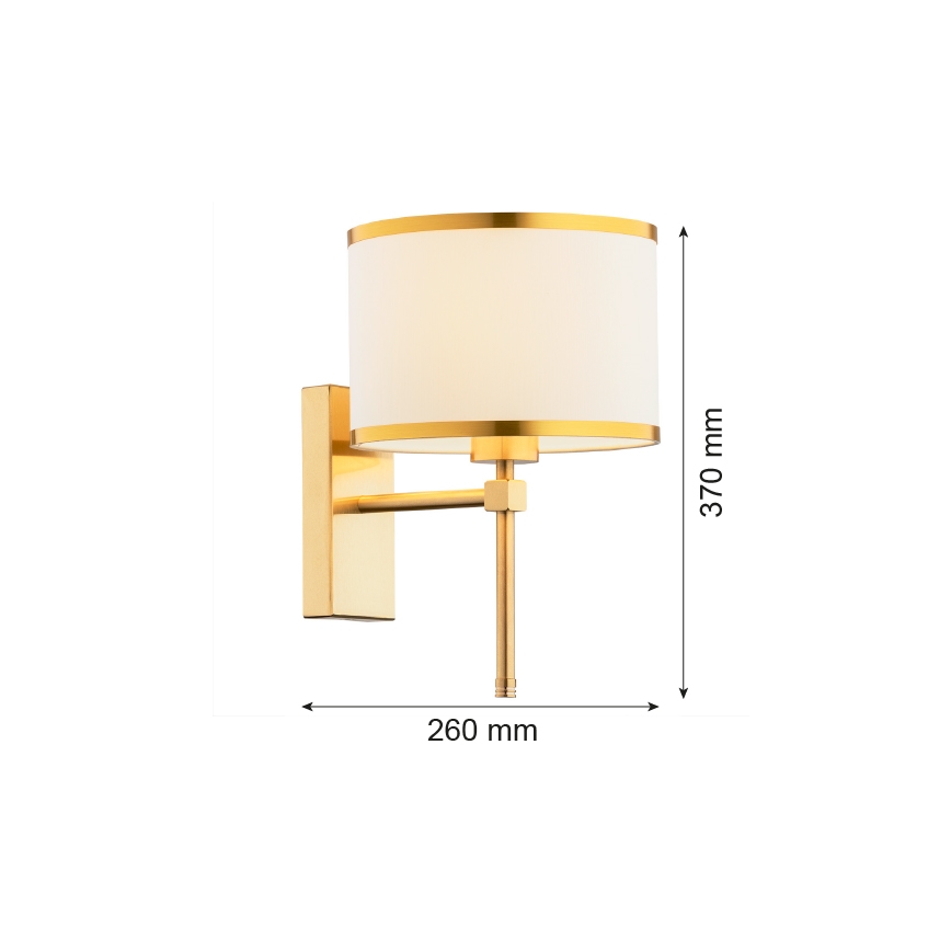 Argon 8033 - Aplique ABBANO 1xE27/15W/230V latón/blanco