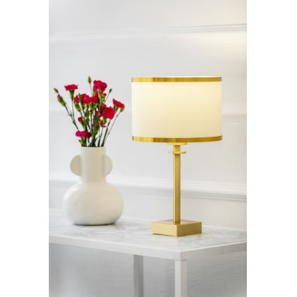 Argon 8047 - Lámpara de mesa ABBANO 1xE27/15W/230V latón/blanco