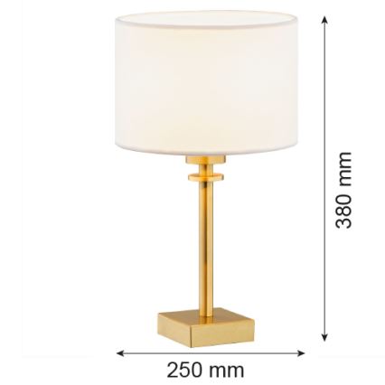 Argon 8047 - Lámpara de mesa ABBANO 1xE27/15W/230V latón/blanco