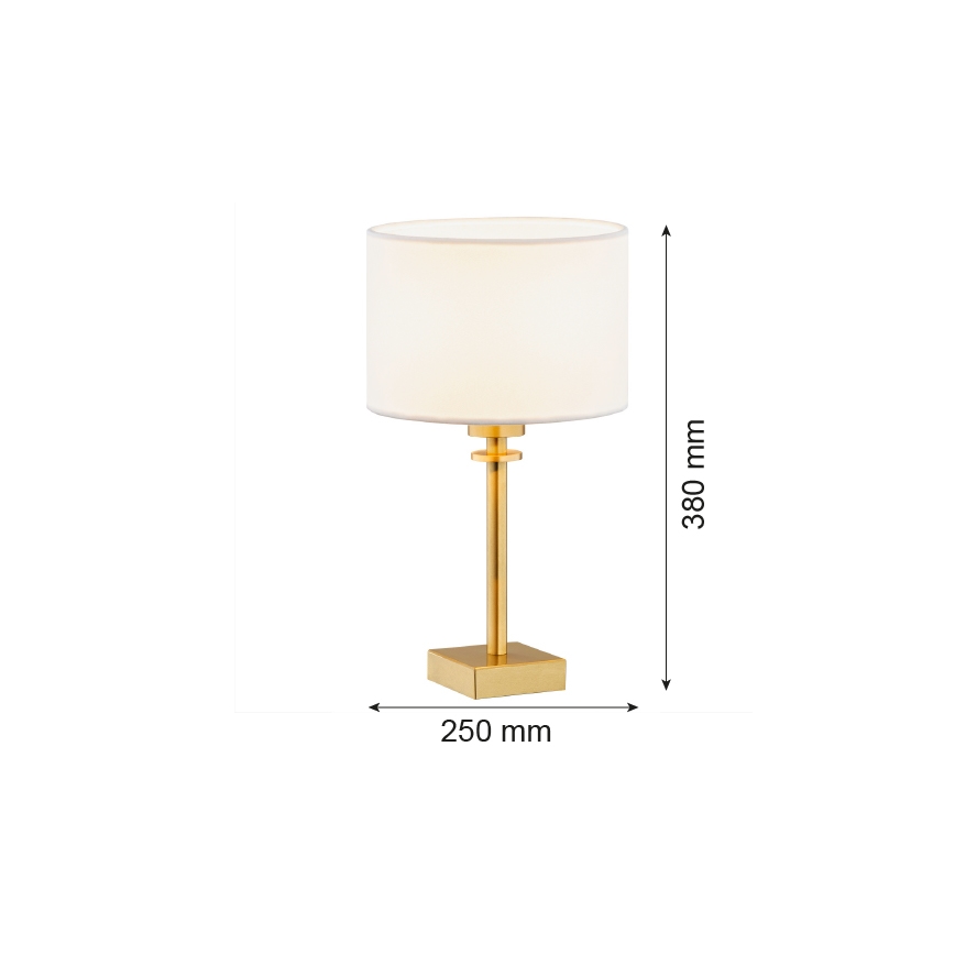 Argon 8047 - Lámpara de mesa ABBANO 1xE27/15W/230V latón/blanco