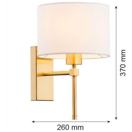 Argon 8048 - Aplique ABBANO 1xE27/15W/230V latón/blanco