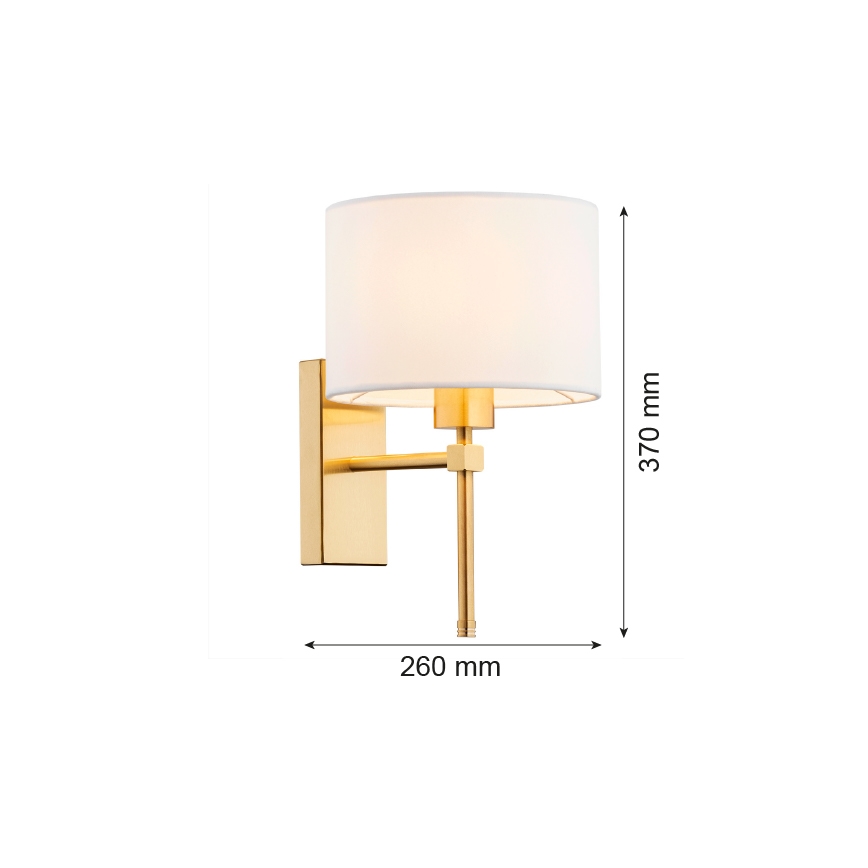 Argon 8048 - Aplique ABBANO 1xE27/15W/230V latón/blanco