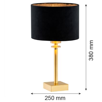 Argon 8049 - Lámpara de mesa ABBANO 1xE27/15W/230V latón/negro