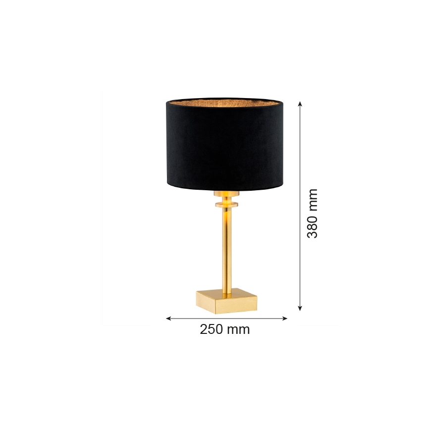 Argon 8049 - Lámpara de mesa ABBANO 1xE27/15W/230V latón/negro