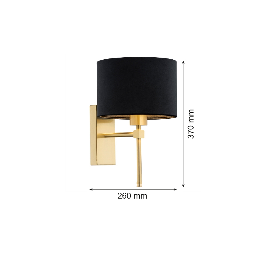 Argon 8050 - Aplique ABBANO 1xE27/15W/230V latón/negro