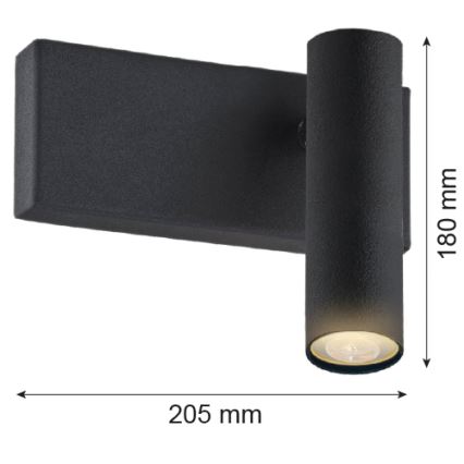 Argon 8065 - Lámpara de pared con foco ETNA 1xG9/6W/230V negro