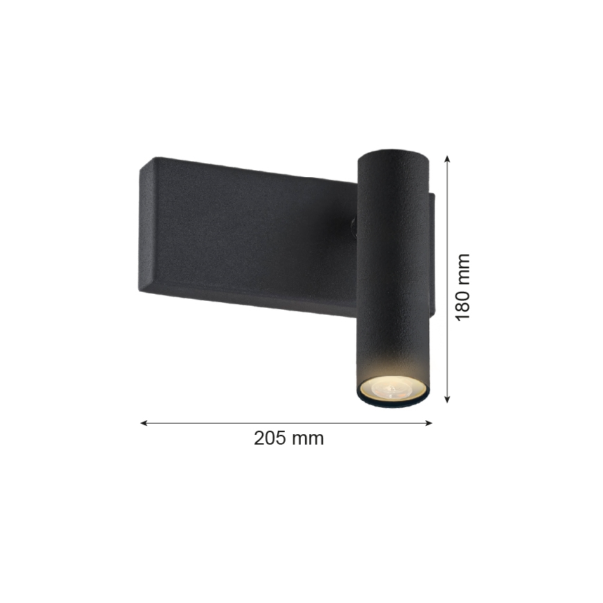 Argon 8065 - Lámpara de pared con foco ETNA 1xG9/6W/230V negro