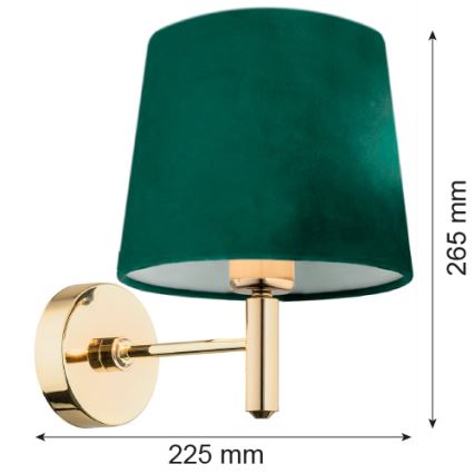 Argon 8105 - Lámpara de pared PONTE 1xE27/15W/230V verde/latón