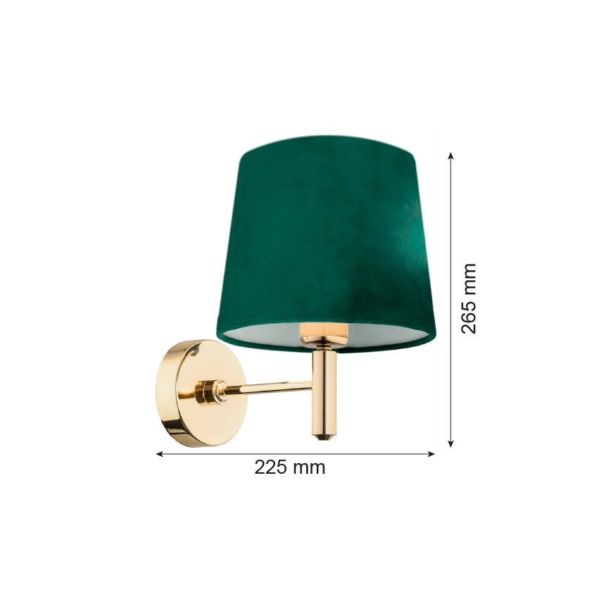 Argon 8105 - Lámpara de pared PONTE 1xE27/15W/230V verde/latón