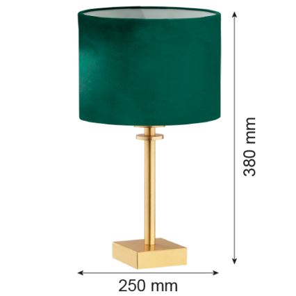 Argon 8106 - Lámpara de mesa ABBANO 1xE27/15W/230V latón/verde