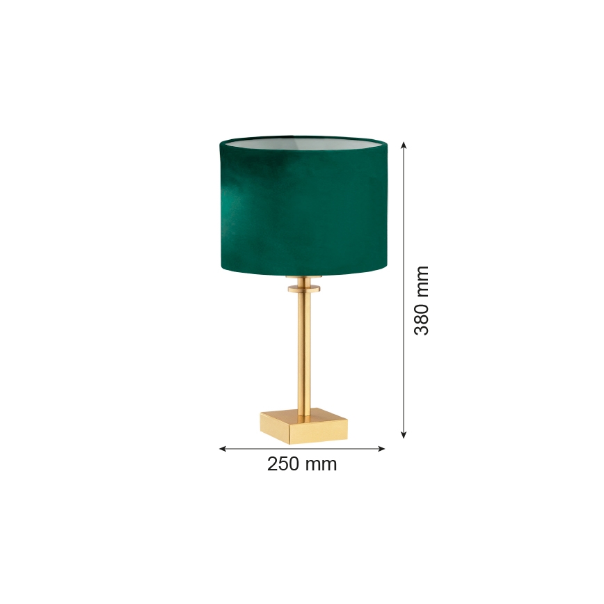 Argon 8106 - Lámpara de mesa ABBANO 1xE27/15W/230V latón/verde